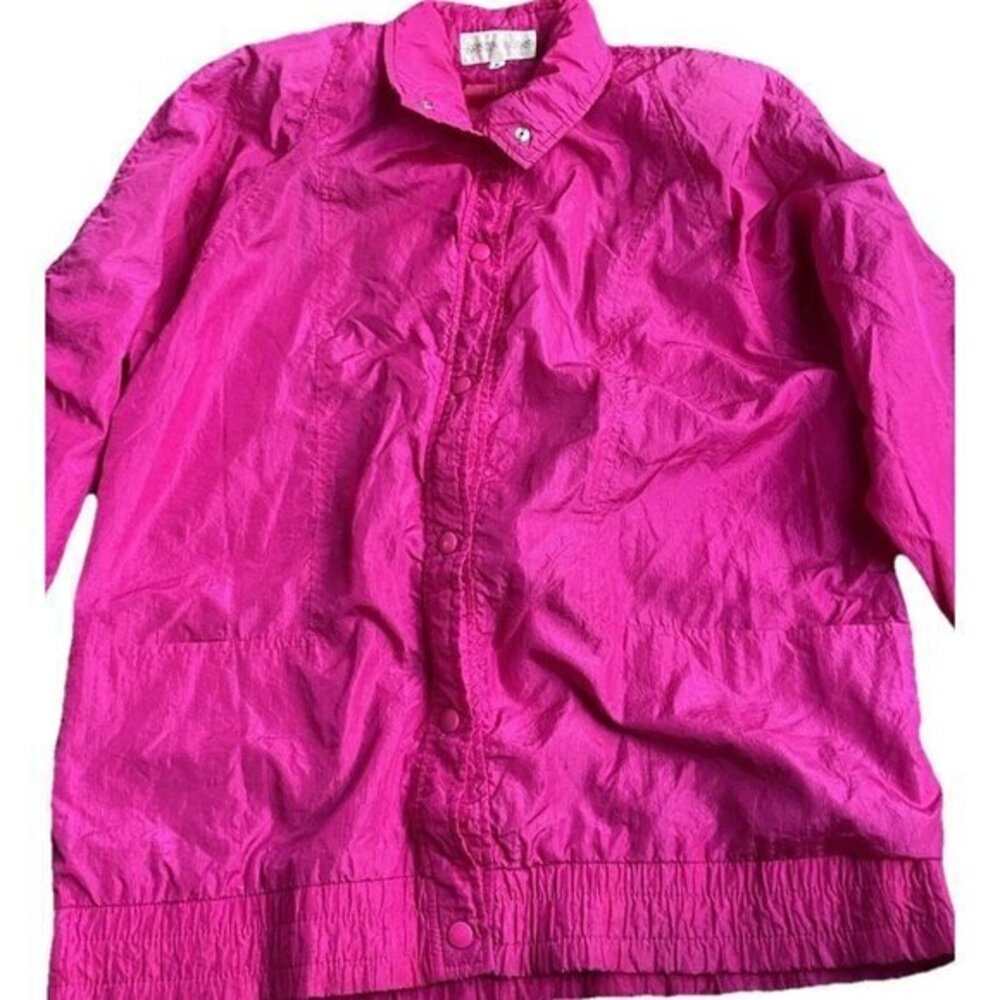 Vintage Kristen Blake Women’s Zip Windbreaker Jacket Pink Sz S/M Multi Pockets